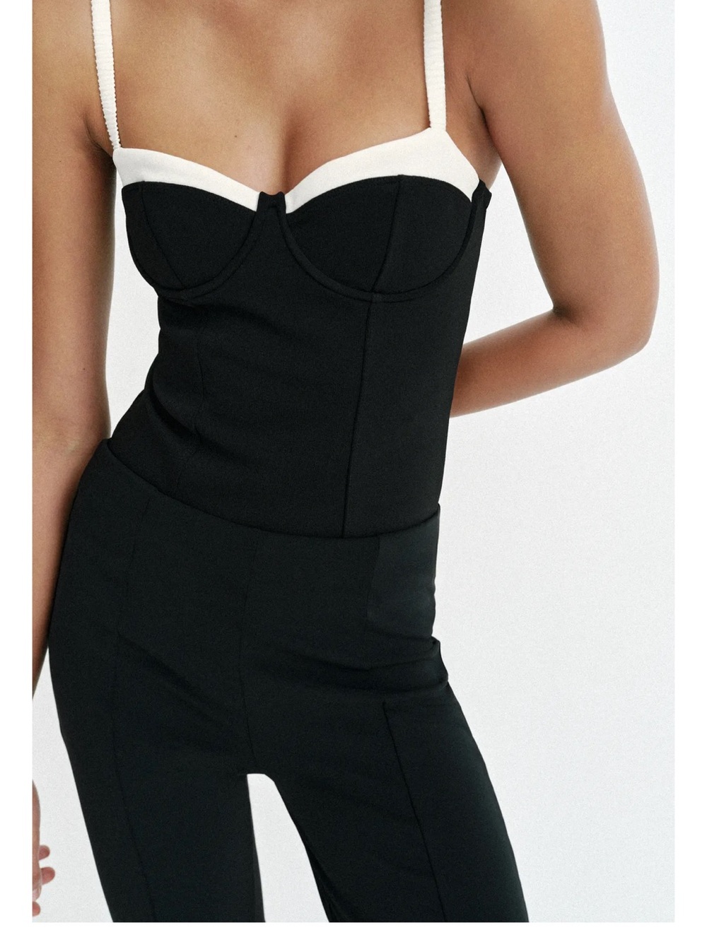 Zara CONTRAST STRAPPY BODYSUIT